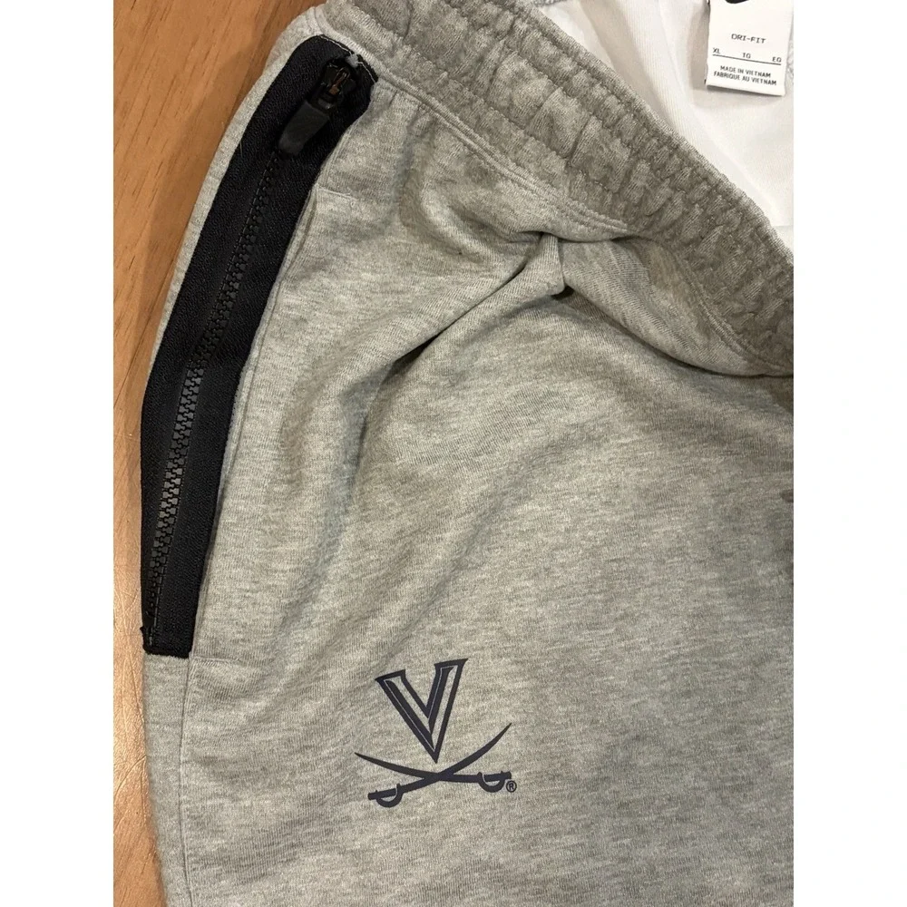Nike Mens Virginia Cavaliers Dri-FIT Fleece Sweatpants Gray XL Training Pants